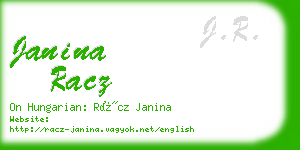 janina racz business card